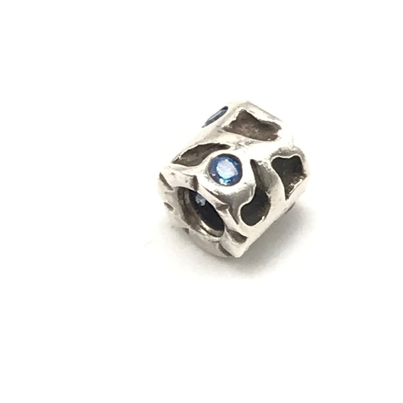 Pandora Blue CZ Cut Out Barrel Bead Charm - Picture 4 of 4